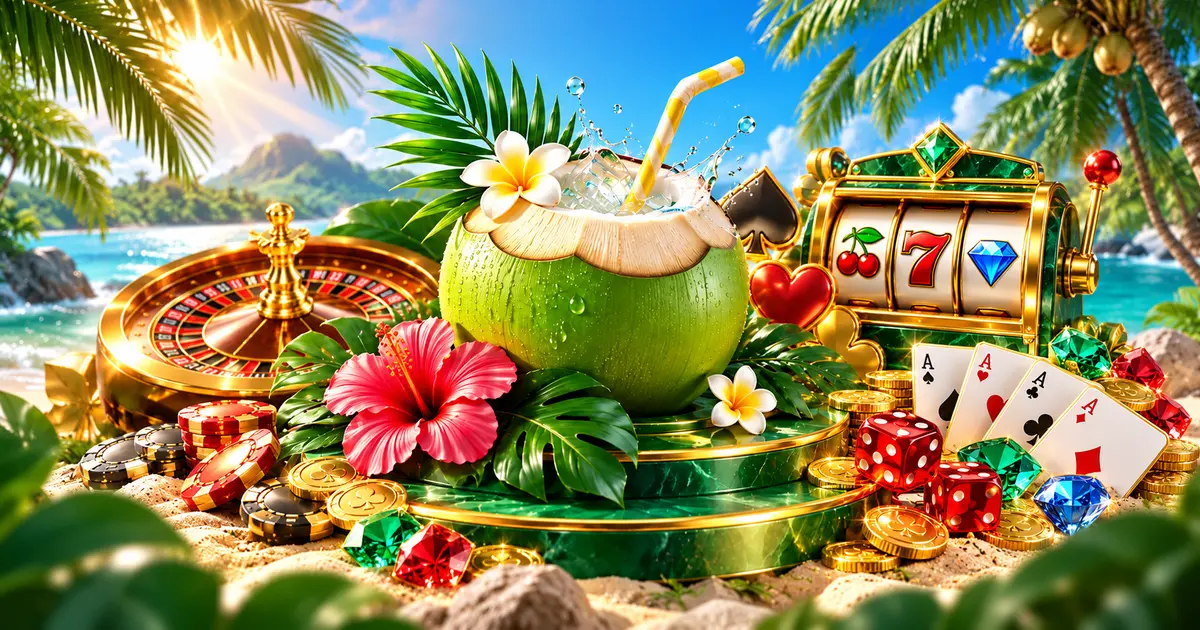 Tropical CoconutJL hero-island illustration