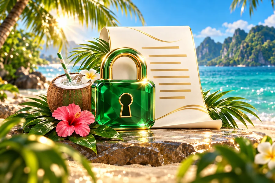 Privacy Policy tropical illustration