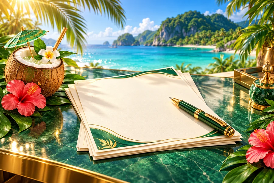 Terms and Conditions tropical illustration
